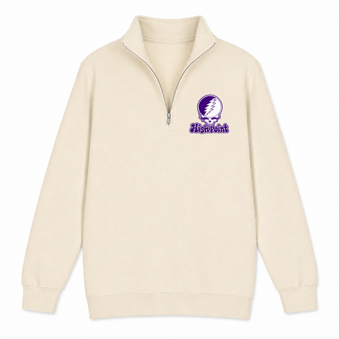 High Point Stealie Premium Unisex Quarter-Zip — Design: High Point University — Sand