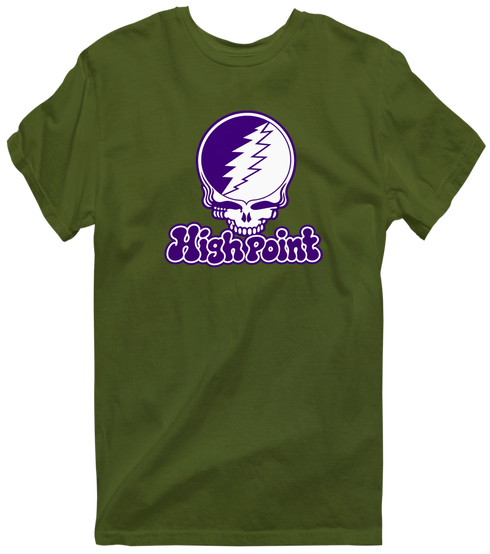 High Point Stealie Premium Unisex T-Shirt — Design: High Point University — Military Green