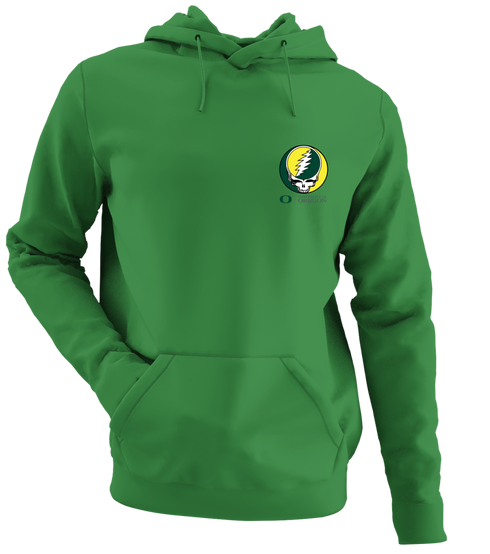 University of Oregon - Premium Grateful Dead Left Chest Hoodie - Irish Green