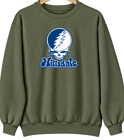 Hillsdale Stealie Premium Unisex Crewneck — Design: Hillsdale College — Military Green