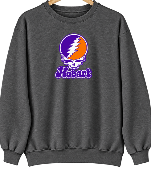 Hobart Stealie Premium Unisex Crewneck — Design: Hobart College — Dark Heather