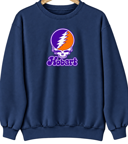 Hobart Stealie Premium Unisex Crewneck — Design: Hobart College — Navy