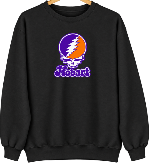 Hobart Stealie Premium Unisex Crewneck — Design: Hobart College — Black