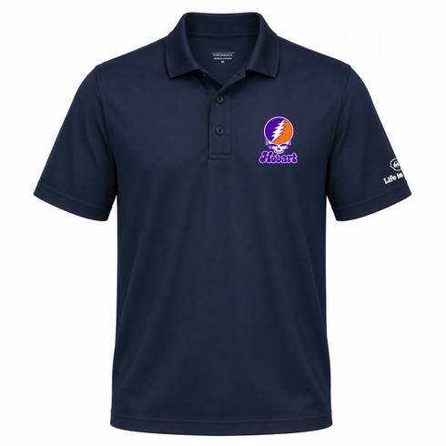 Hobart Stealie Premium Unisex Polo — Design: Hobart College — Navy
