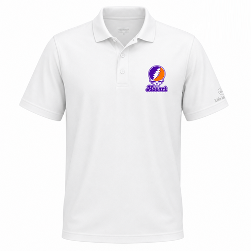Hobart Stealie Premium Unisex Polo — Design: Hobart College — White