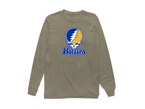 Hofstra Stealie Premium Unisex Long-Sleeve — Design: Hofstra University — Sandstone