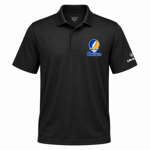 Hofstra Stealie Premium Unisex Polo — Design: Hofstra University — Black