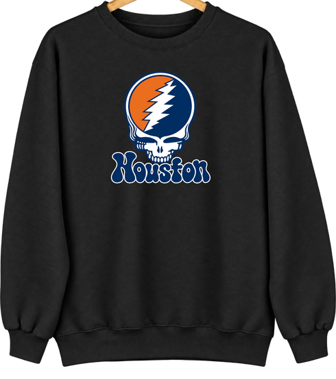 Houston Baseball Stealie Grateful Dead Crewneck — Houston Astros — Black