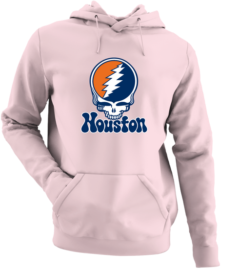 Houston Baseball Stealie Grateful Dead Hoodie — Houston Astros — Light Pink