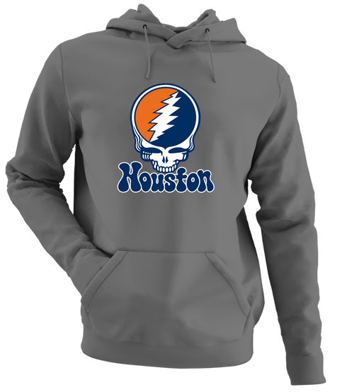 Houston Baseball Stealie Grateful Dead Hoodie — Houston Astros — Charcoal