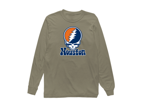 Houston Baseball Stealie Grateful Dead Long-Sleeve — Houston Astros — Sandstone