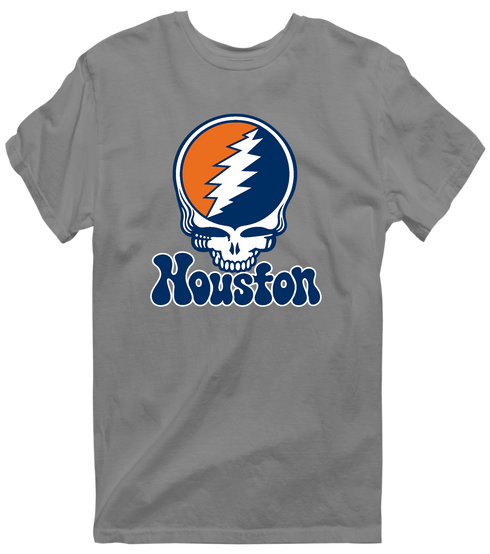 Houston Baseball Stealie Grateful Dead T-Shirt — Houston Astros — Dark Heather