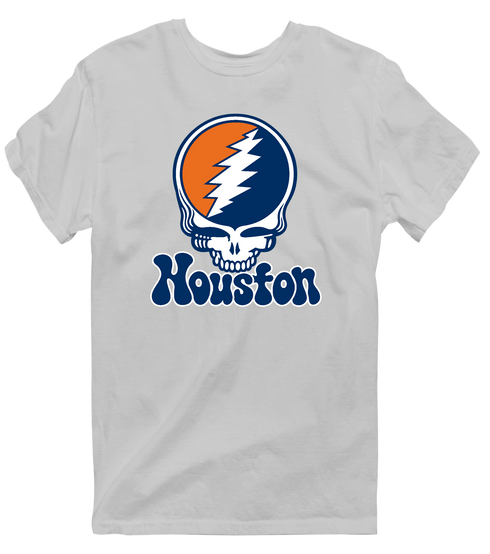 Houston Baseball Stealie Grateful Dead T-Shirt — Houston Astros — Sport Grey
