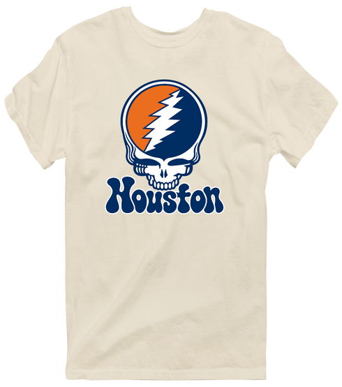 Houston Baseball Stealie Grateful Dead T-Shirt — Houston Astros — Sand