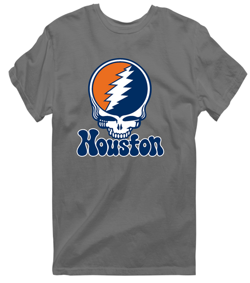 Houston Baseball Stealie Grateful Dead T-Shirt — Houston Astros — Charcoal