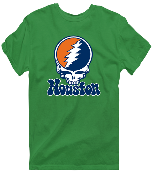 Houston Baseball Stealie Grateful Dead T-Shirt — Houston Astros — Irish Green