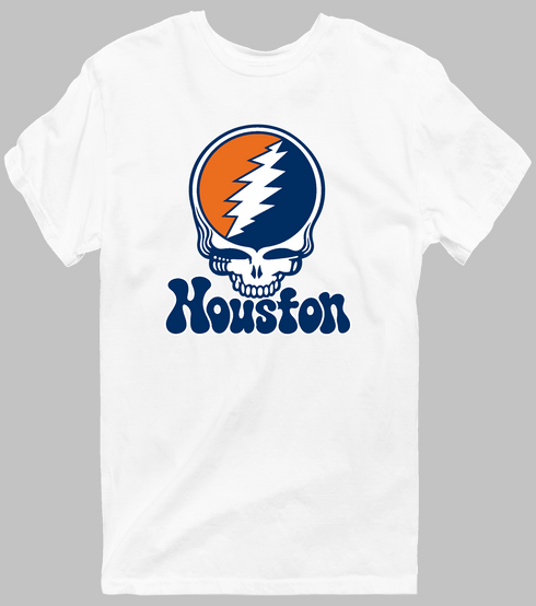 Houston Baseball Stealie Grateful Dead T-Shirt — Houston Astros — White