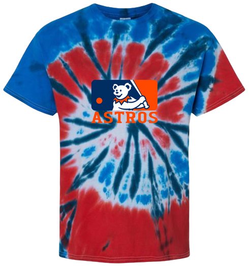 Houston Astros MLB Logo Stealie Tie-Dye T-Shirt