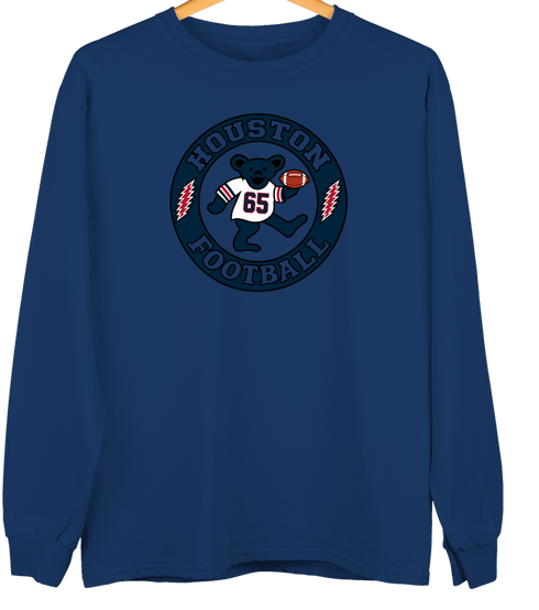 Houston Football Dancing Bear Premium Crewneck — Houston Texans — Navy