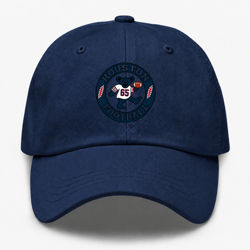 Houston Football Dancing Bear Premium Dad Hat — Houston Texans — Navy