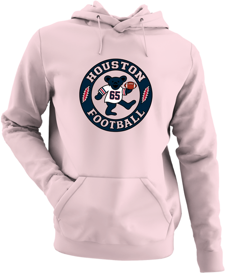 Houston Football Dancing Bear Premium Hoodie — Houston Texans — Light Pink