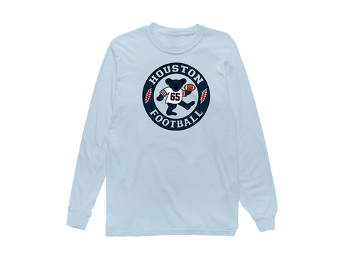Houston Football Dancing Bear Premium Long-Sleeve — Houston Texans — Chambray