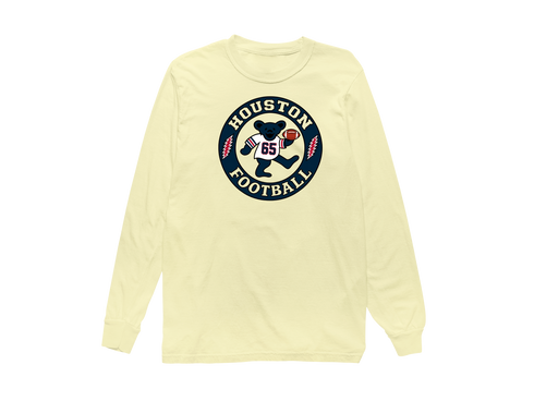 Houston Football Dancing Bear Premium Long-Sleeve — Houston Texans — Butter