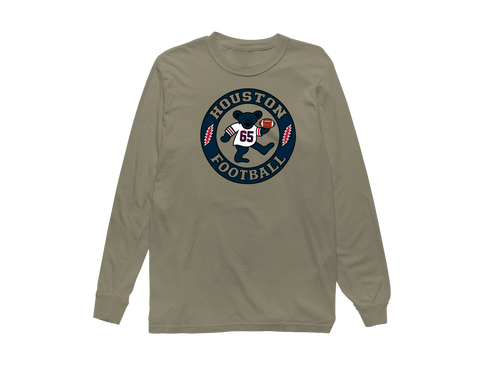 Houston Football Dancing Bear Premium Long-Sleeve — Houston Texans — Sandstone