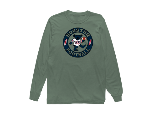 Houston Football Dancing Bear Premium Long-Sleeve — Houston Texans — Light Green
