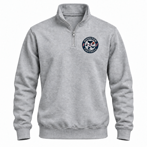 Houston Football Dancing Bear Premium Quarter-Zip — Houston Texans — Sport Grey