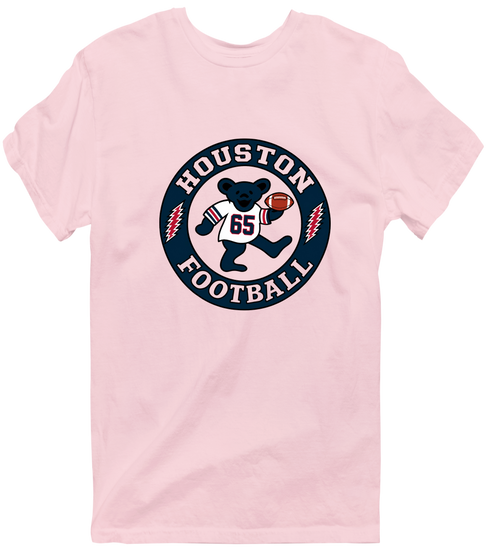 Houston Football Dancing Bear Premium T-Shirt — Houston Texans — Light Pink