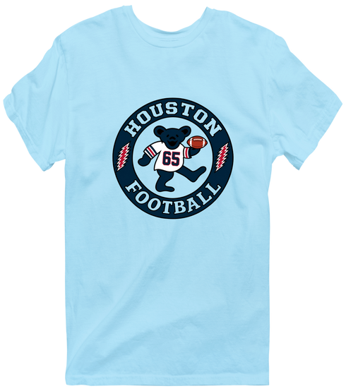 Houston Football Dancing Bear Premium T-Shirt — Houston Texans — Light Blue