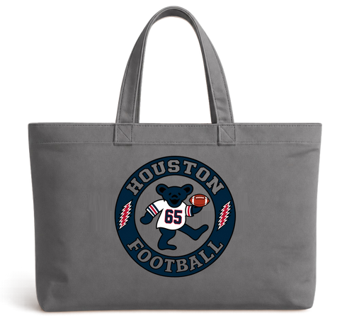 Houston Football Dancing Bear Premium Tote Bag — Houston Texans — Grey
