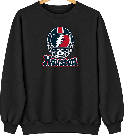 Houston Helmet Stealie Premium Unisex Crewneck — Houston Texans — Black