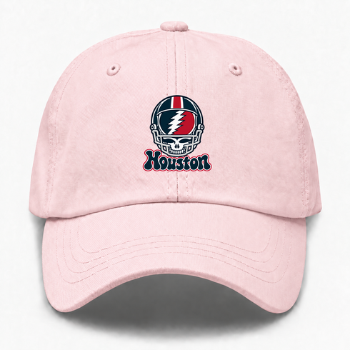 Houston Helmet Stealie Premium Unisex Dad Hat — Houston Texans — Pink