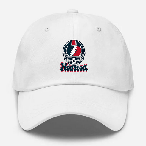 Houston Helmet Stealie Premium Unisex Dad Hat — Houston Texans — White