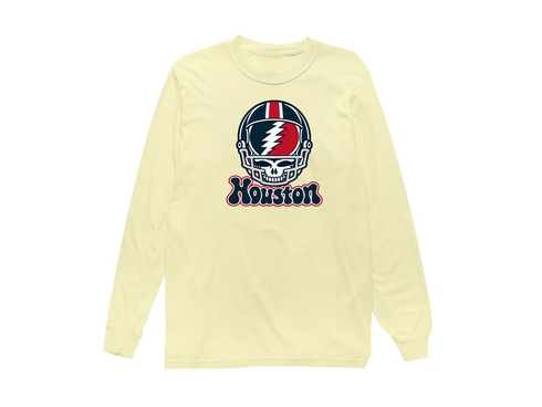 Houston Helmet Stealie Premium Unisex Long-Sleeve — Houston Texans — Butter