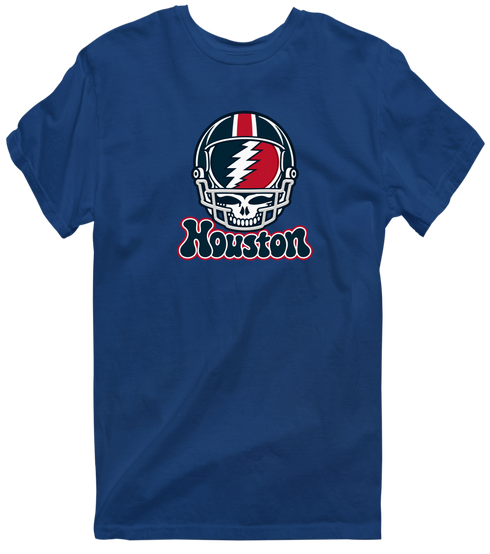 Houston Helmet Stealie Premium Unisex T-Shirt — Houston Texans — Navy
