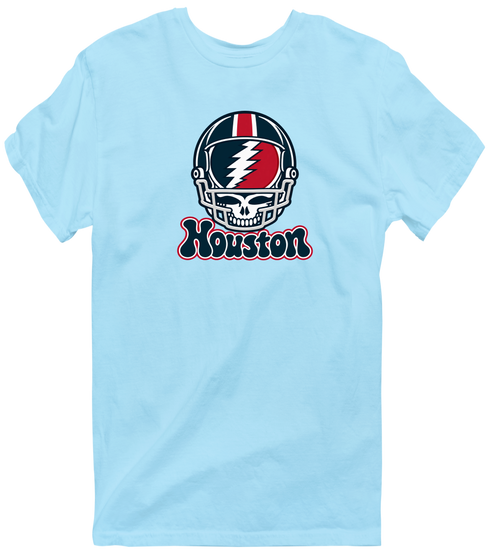 Houston Helmet Stealie Premium Unisex T-Shirt — Houston Texans — Light Blue