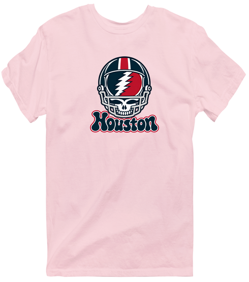 Houston Helmet Stealie Premium Unisex T-Shirt — Houston Texans — Light Pink