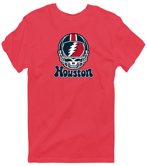 Houston Helmet Stealie Premium Unisex T-Shirt — Houston Texans — Heather Red