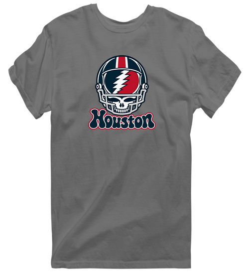 Houston Helmet Stealie Premium Unisex T-Shirt — Houston Texans — Charcoal