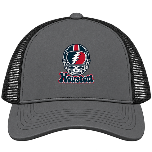 Houston Helmet Stealie Premium Unisex Trucker Cap — Houston Texans — Charcoal/Black