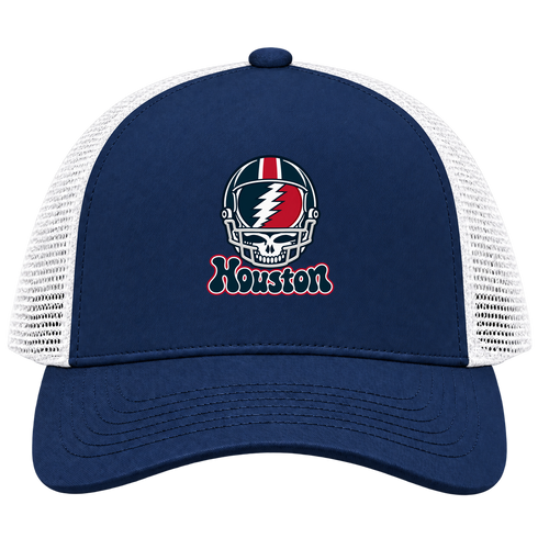 Houston Helmet Stealie Premium Unisex Trucker Cap — Houston Texans — Navy/White