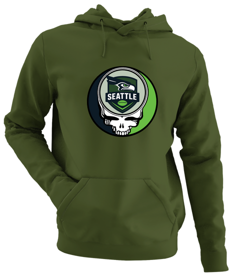 Seattle Football - Premium Grateful Dead Hoodie - Military Green - 7