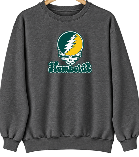 Humboldt Stealie Premium Unisex Crewneck — Design: Humboldt State / Cal Poly Humboldt — Dark Heather