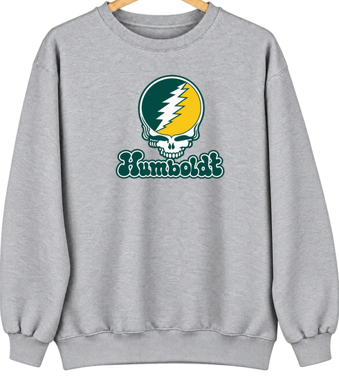 Humboldt Stealie Premium Unisex Crewneck — Design: Humboldt State / Cal Poly Humboldt — Sport Grey