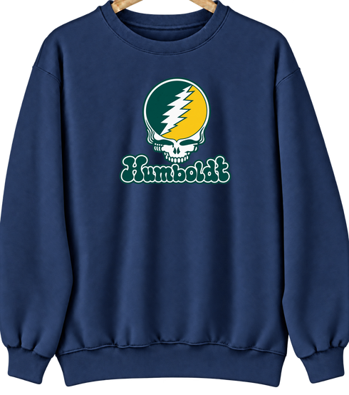 Humboldt Stealie Premium Unisex Crewneck — Design: Humboldt State / Cal Poly Humboldt — Navy