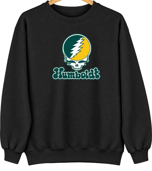 Humboldt Stealie Premium Unisex Crewneck — Design: Humboldt State / Cal Poly Humboldt — Black