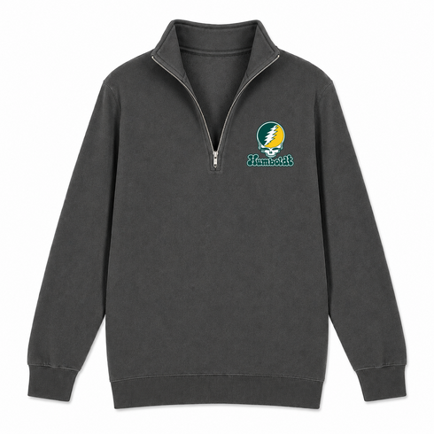 Humboldt Stealie Premium Unisex Quarter-Zip — Design: Humboldt State / Cal Poly Humboldt — Charcoal